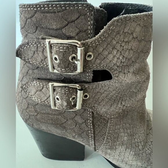 The Kooples Ankle Boots Gray - Leather Snake Print - Picture 4 of 12